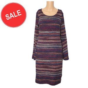 Bethany Flare Sleeve Stripe Sweater Dress S